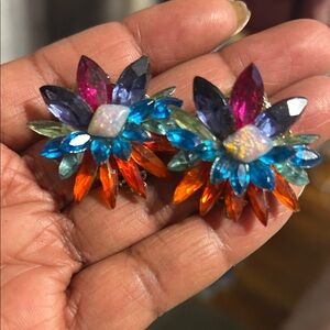 Vintage Vibrant Crystal Earrings